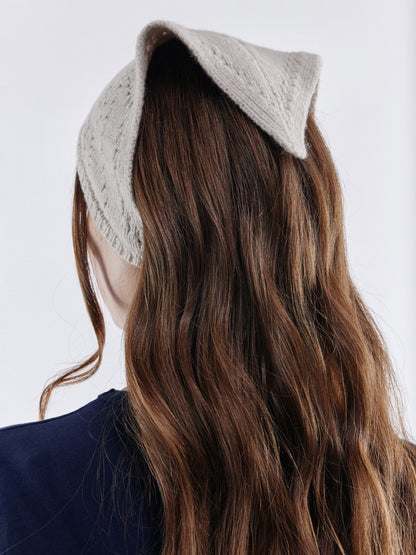 Pointelle Soft Wool Bandana - Sand