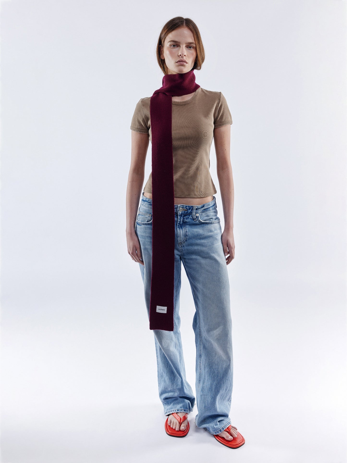Mini Soft Wool Scarf - Burgundy