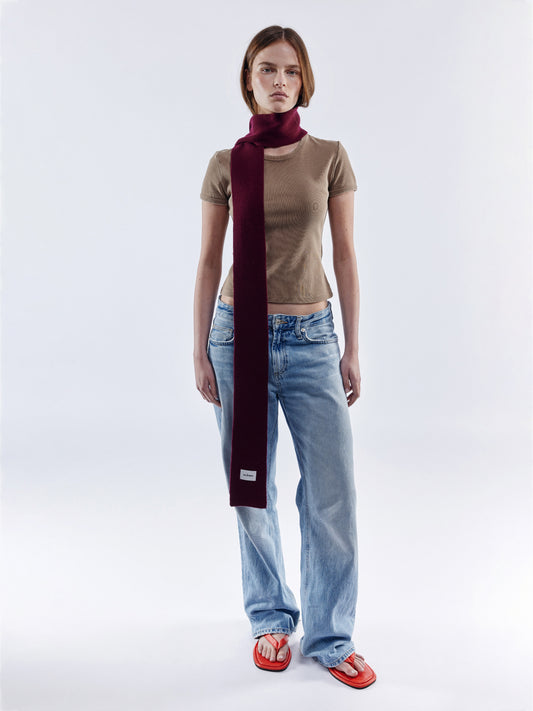 Mini Soft Wool Scarf - Burgundy