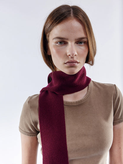 Mini Soft Wool Scarf - Burgundy
