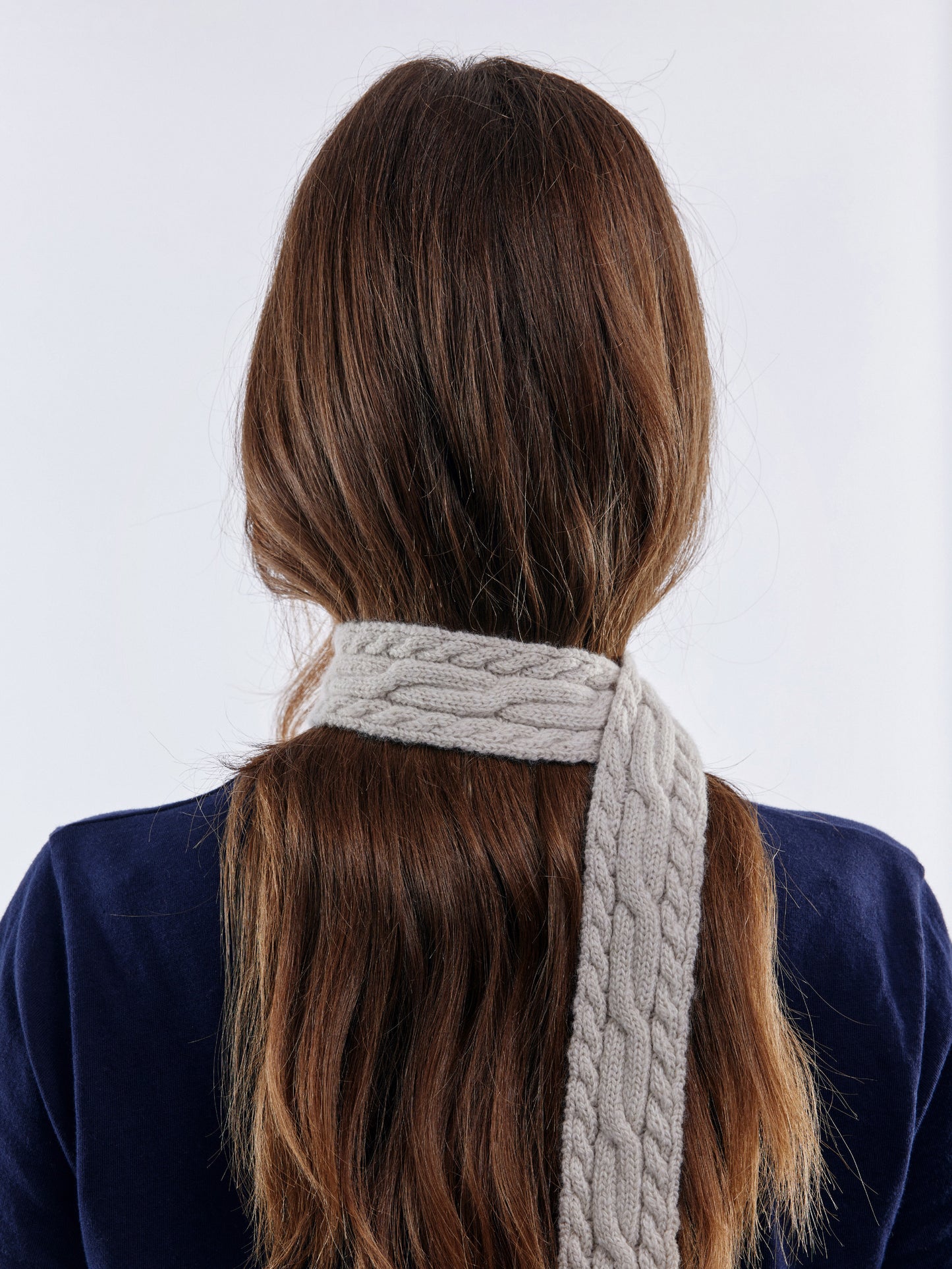 Soft Wool Aran Micro Scarf - Sand