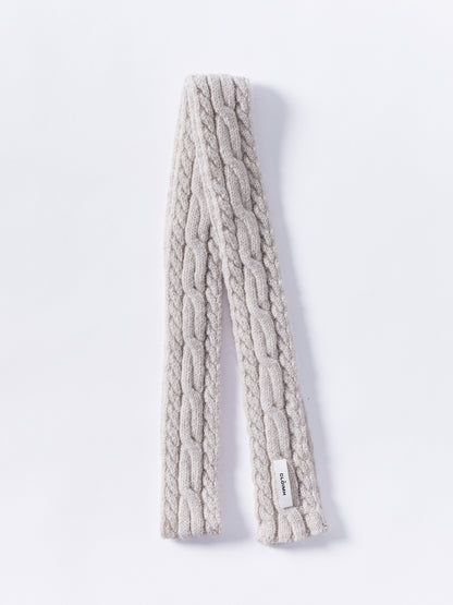 Soft Wool Aran Micro Scarf - Sand