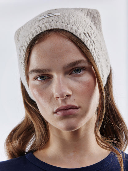 Pointelle Soft Wool Bandana - Sand