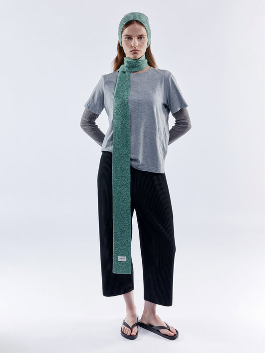 Soft Wool Mini Scarf - Green Marl