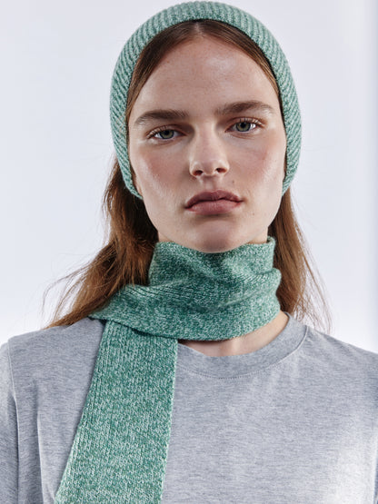 Soft Wool Mini Scarf - Green Marl
