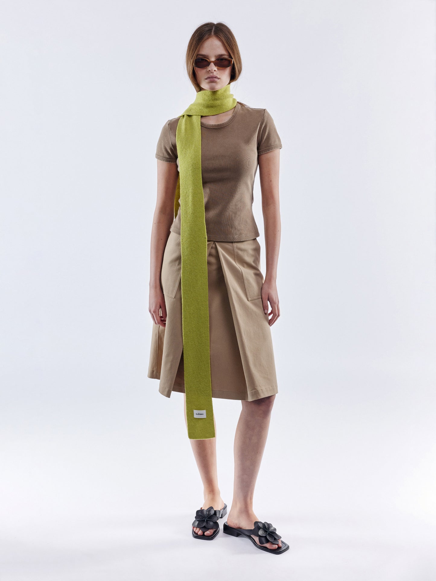 Soft Wool Mini Scarf - Punch Green