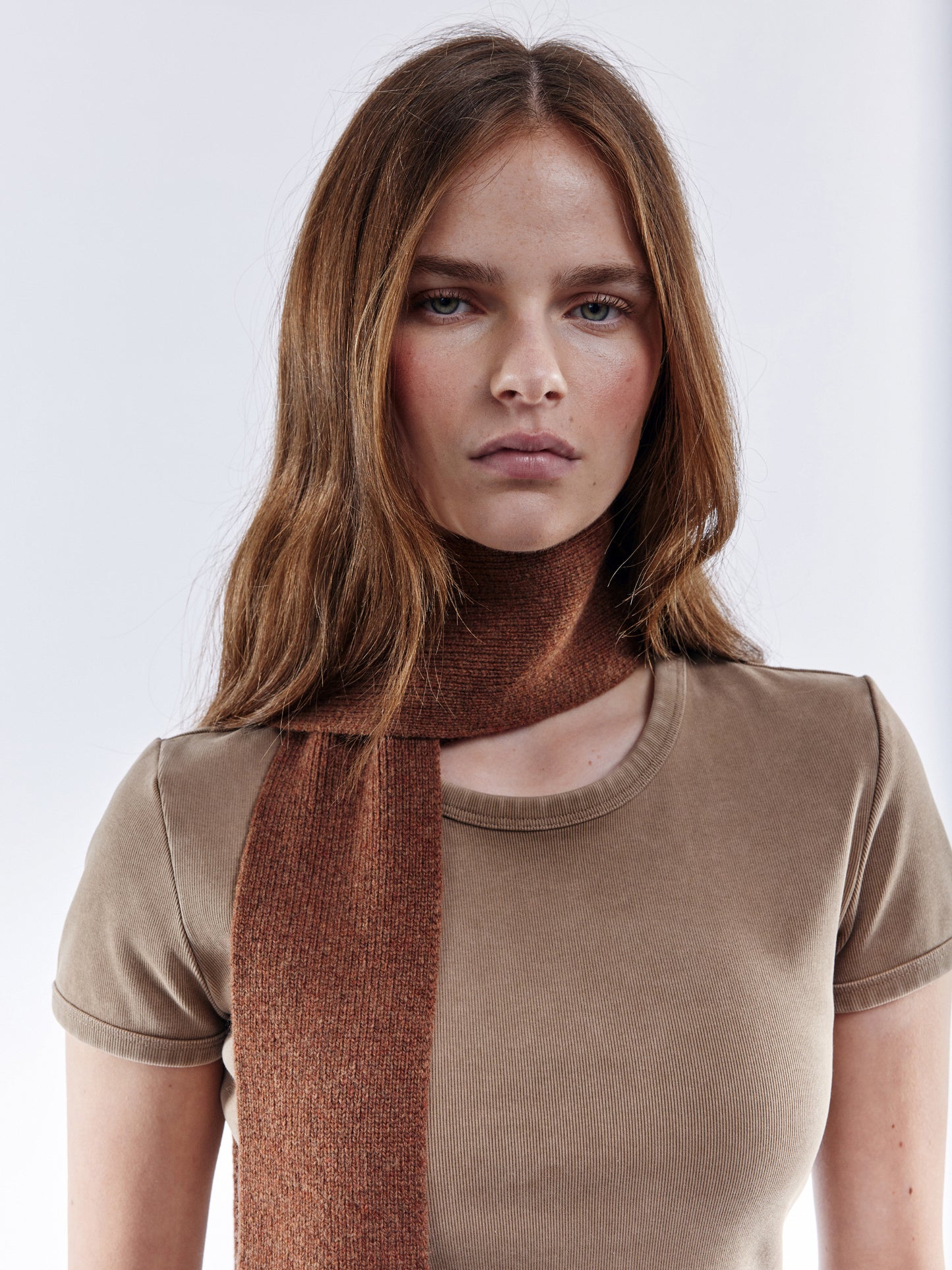 Mini Soft Wool Scarf - Hazelnut