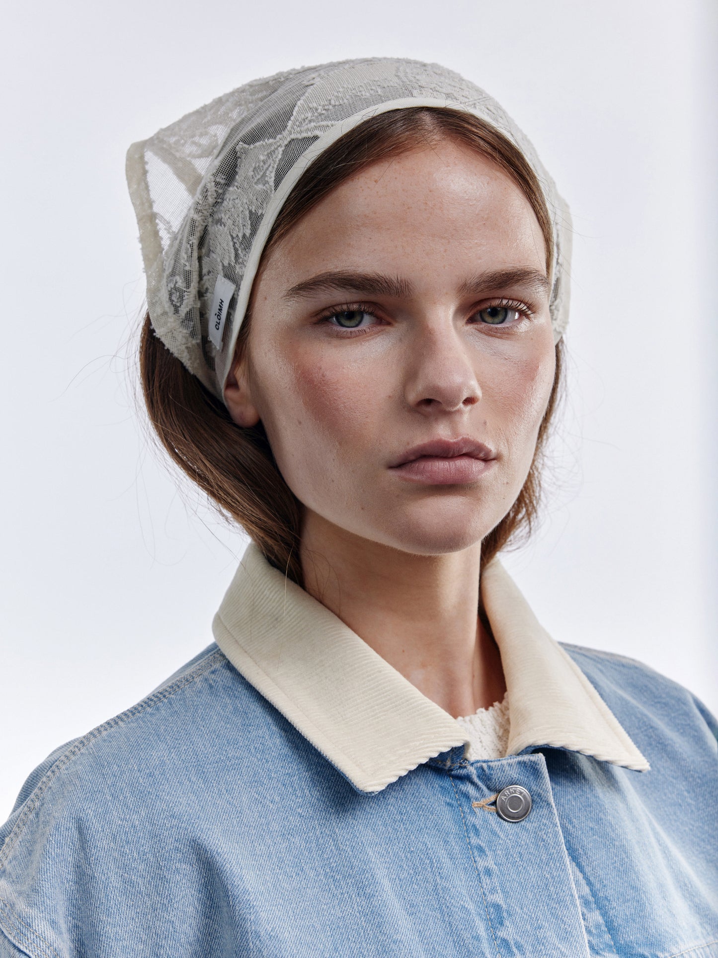 Lace Tied Bandana - Natural