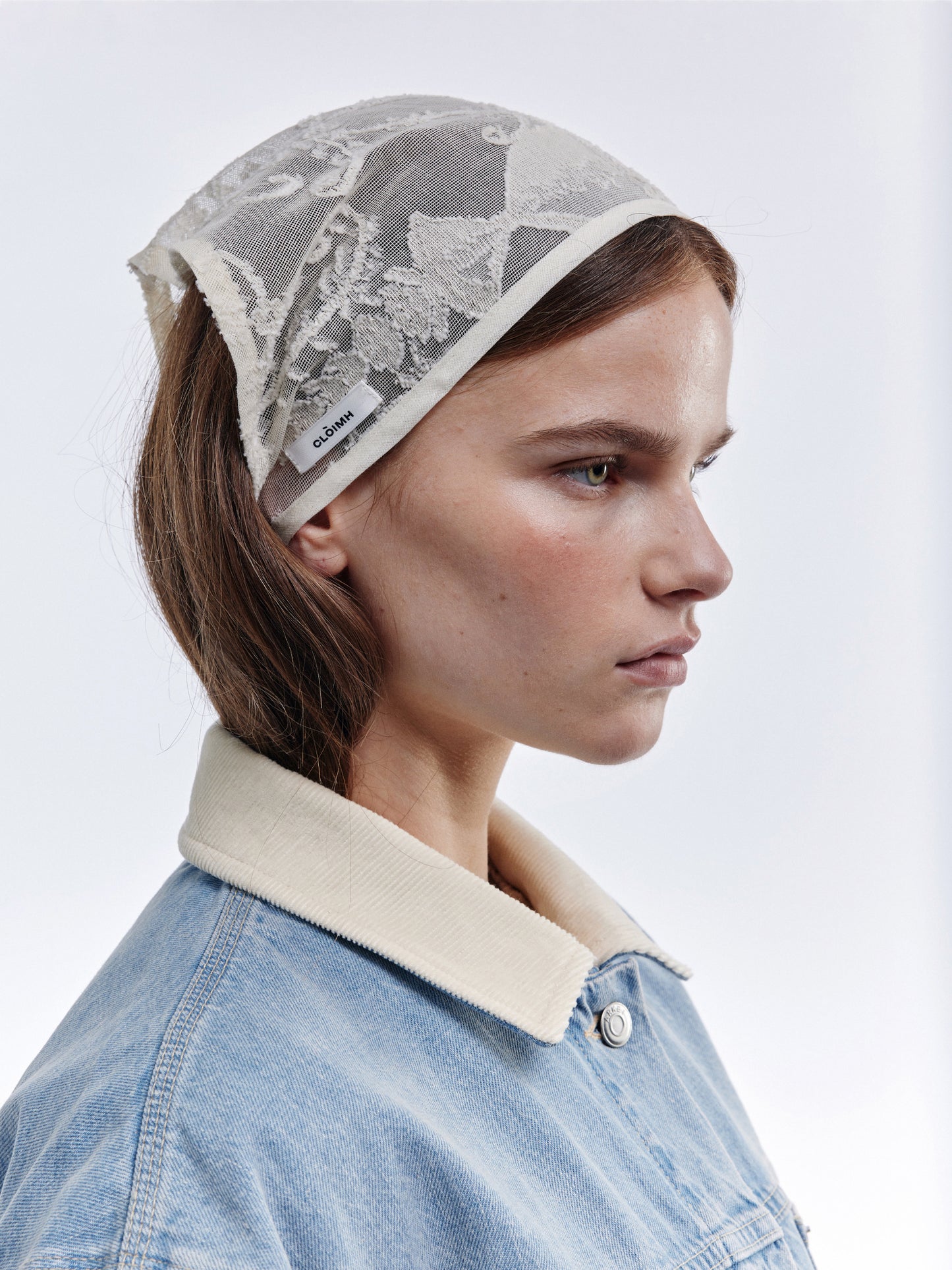 Lace Tied Bandana - Natural