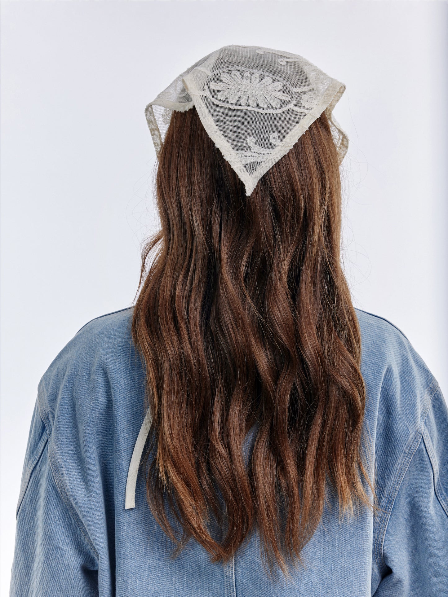 Lace Tied Bandana - Natural