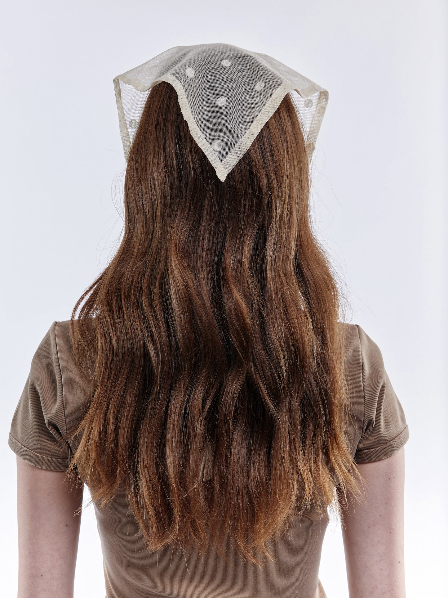 Polka Dot Tied Bandana - Natural
