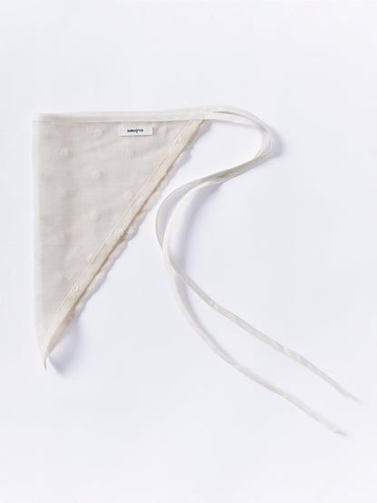 Polka Dot Tied Bandana - Natural