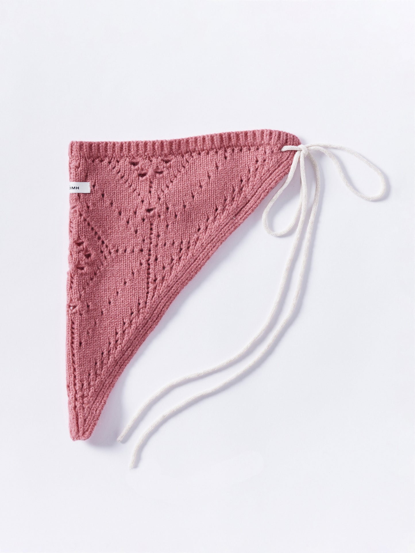 Pointelle Soft Wool Bandana - Rose