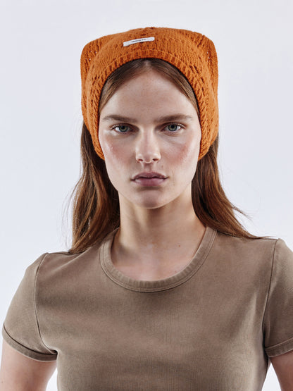 Pointelle Soft Wool Bandana - Sienna