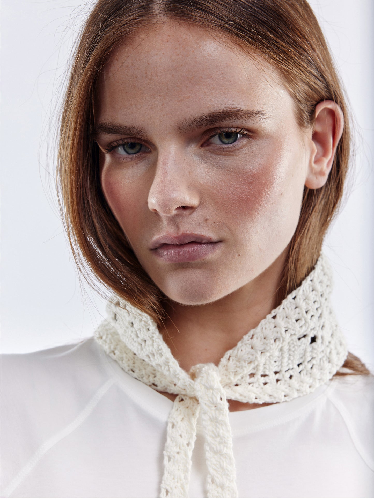 Hand Crocheted Tie - Off-White