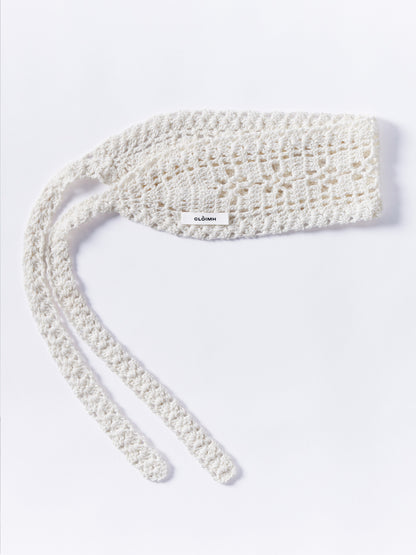 Hand Crocheted Tie - Off-White