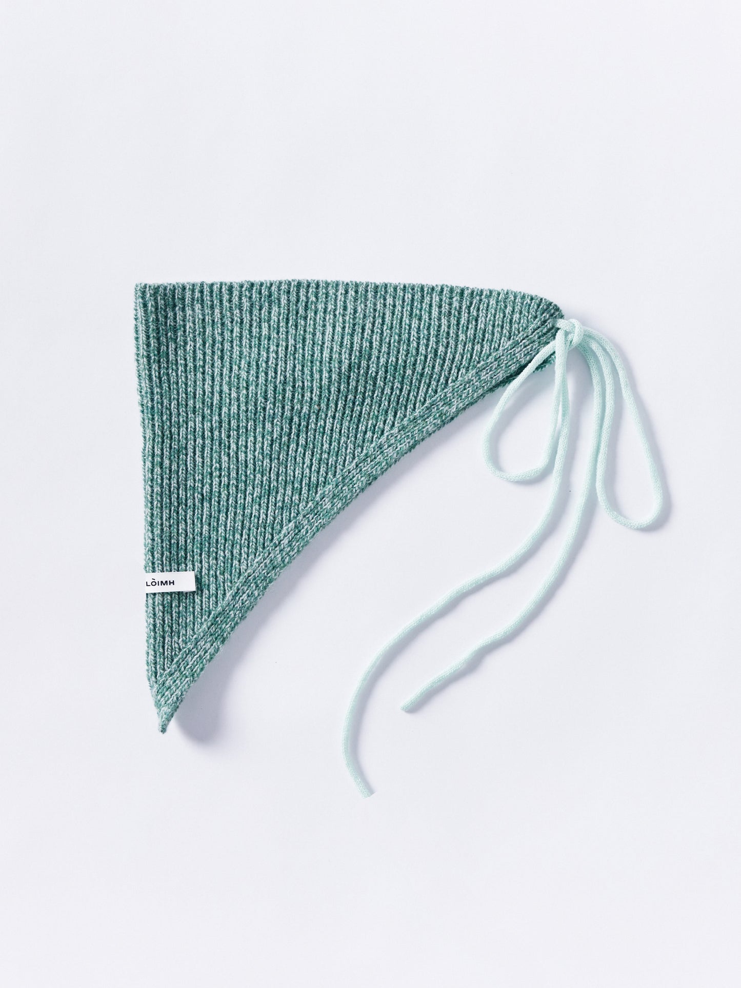 Ribbed Soft Wool Bandana - Green Marl