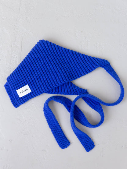 Soft Wool Chunky Bandana - Cobalt Blue