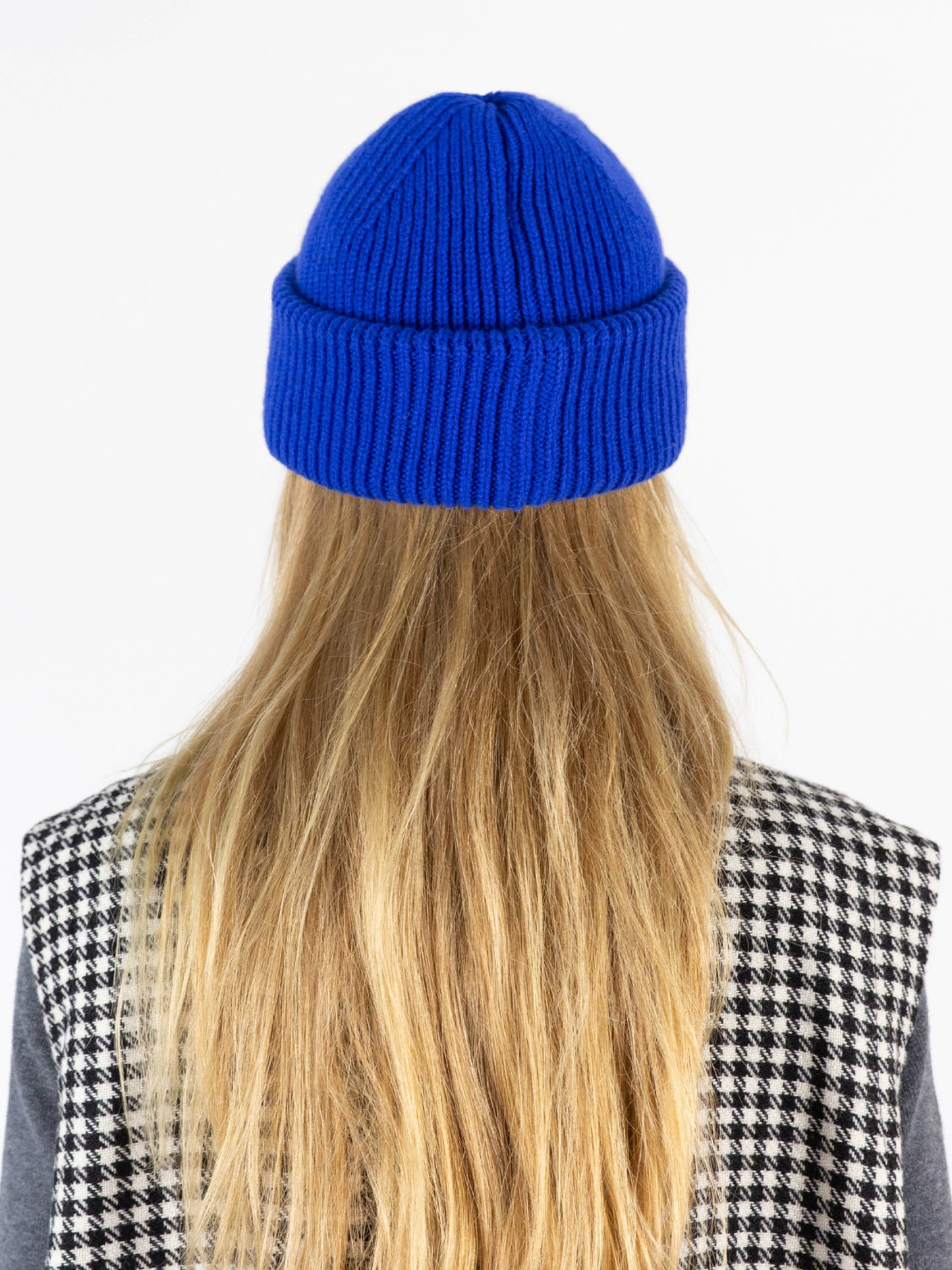 Chunky Soft Wool Beanie Hat - Cobalt Blue