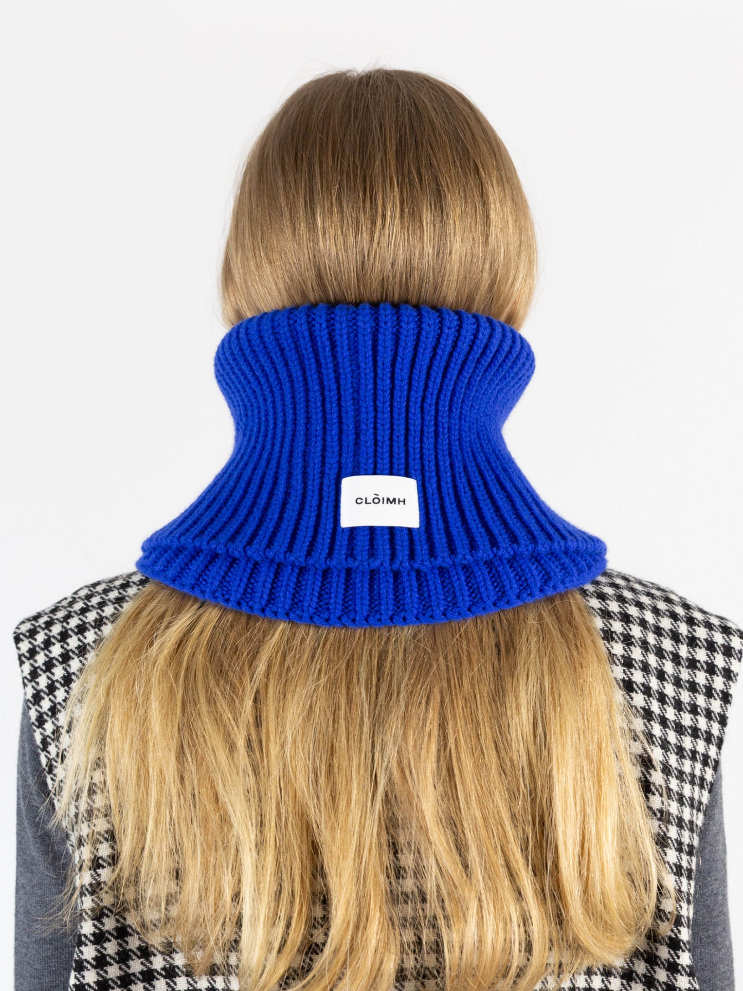 Soft Wool Chunky Folded Neck Warmer - Cobalt Blue