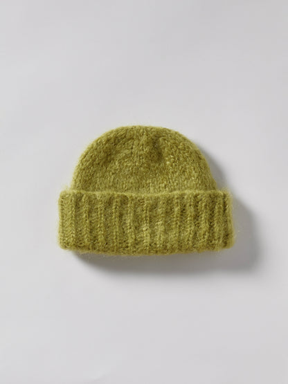 Brushed Mohair-Wool Beanie Hat - Pistachio