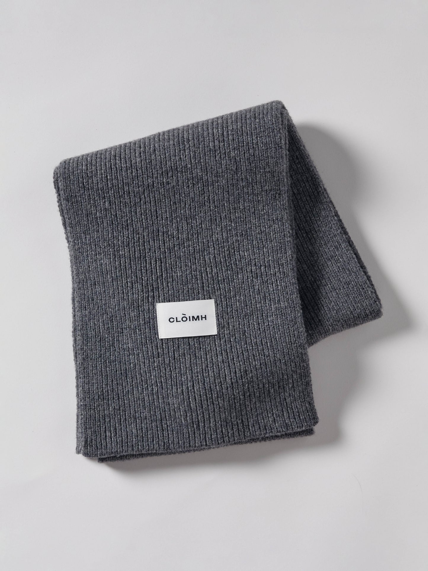 Long Soft Wool Scarf - Dark Grey