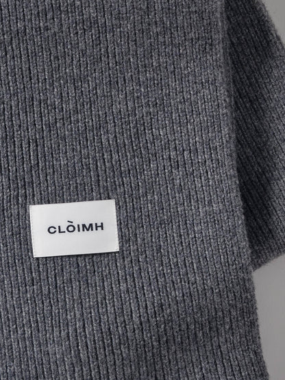 Long Soft Wool Scarf - Dark Grey