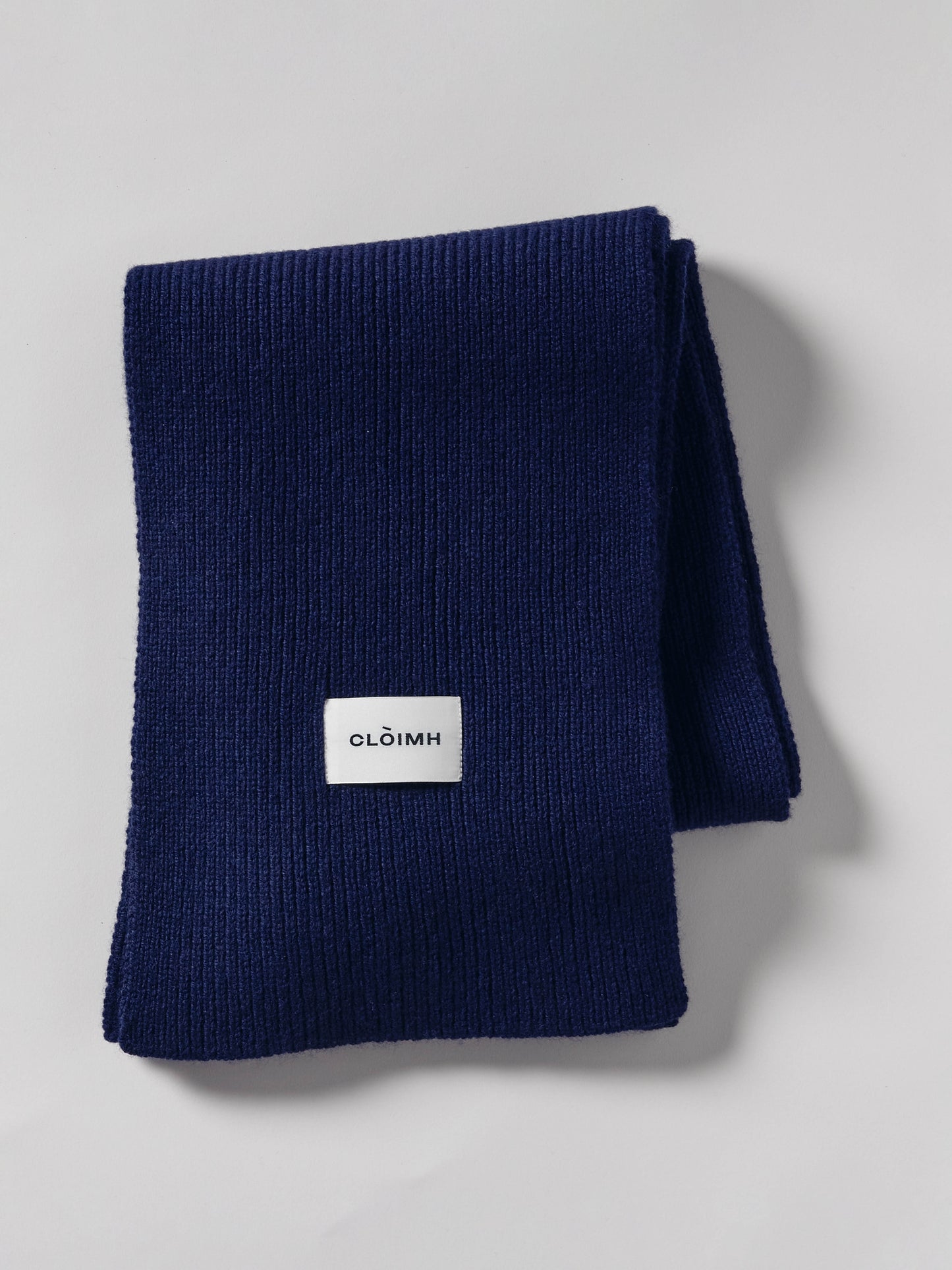 Long Soft Wool Scarf - Navy