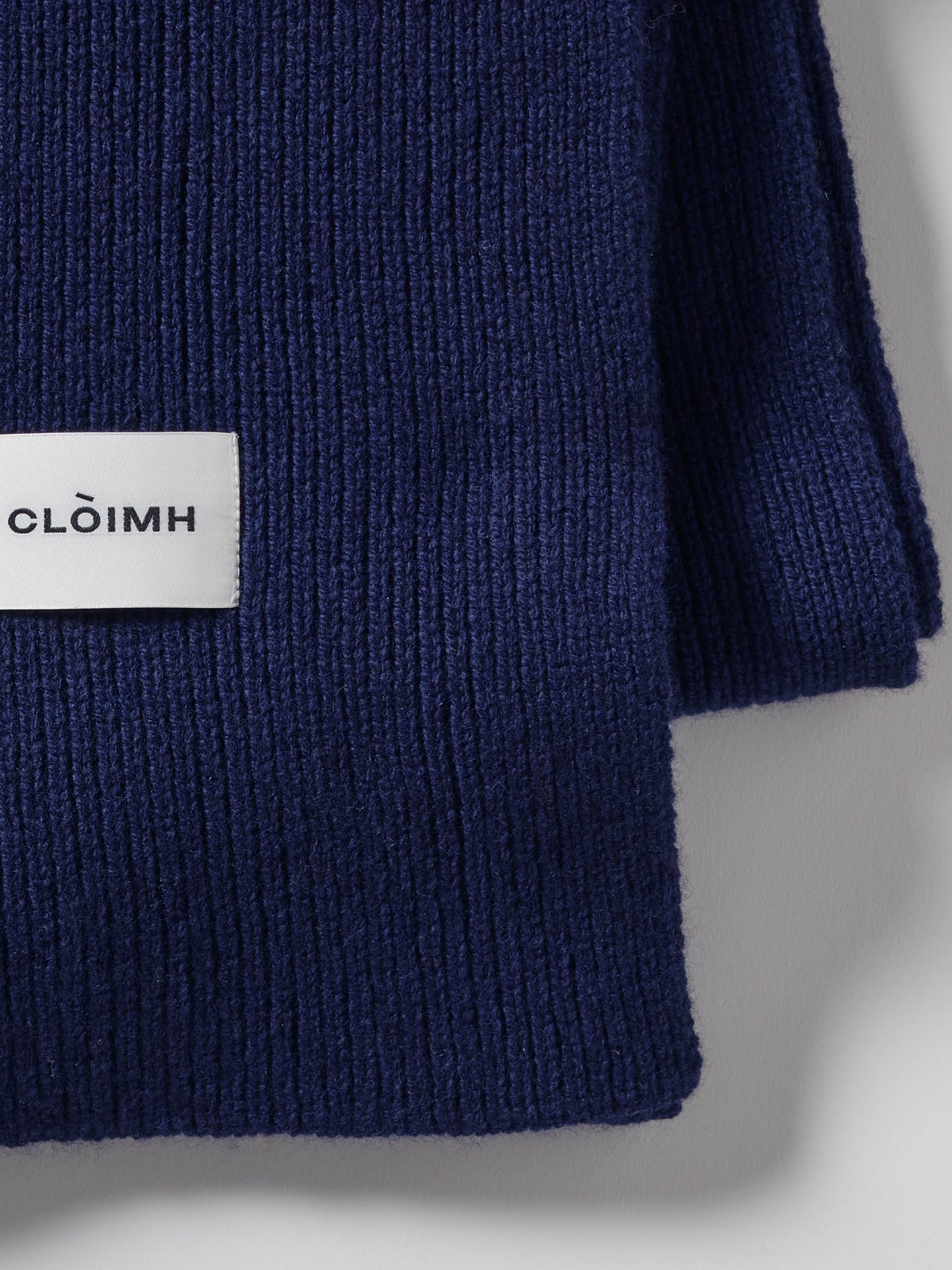 Long Soft Wool Scarf - Navy