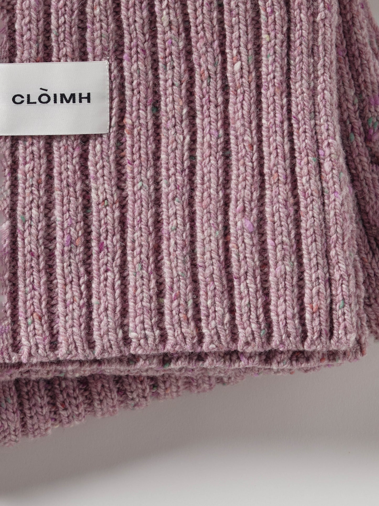 Donegal Chunky Ribbed Wool Scarf - Pink