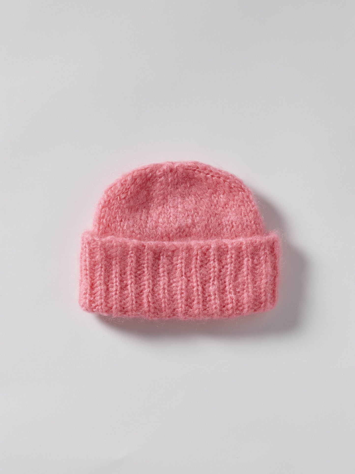 Brushed Mohair-Wool Beanie Hat - Rose