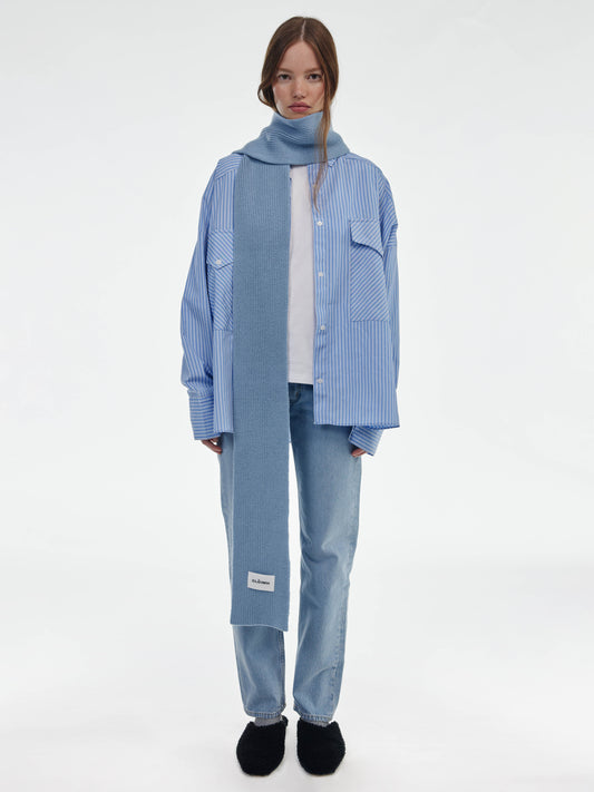 Soft Wool Scarf - Soft Blue