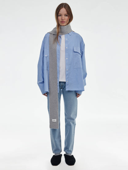 Mini Soft Wool Scarf - Light Grey