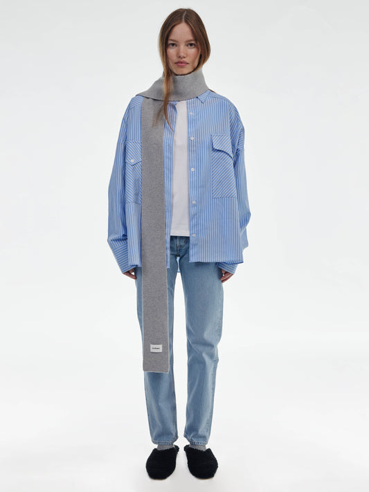 Mini Soft Wool Scarf - Light Grey