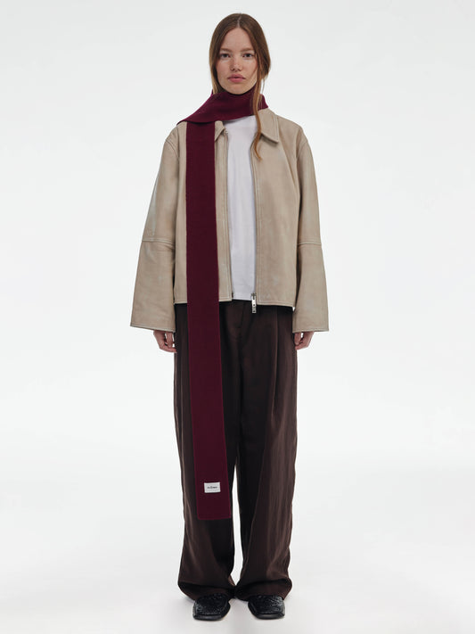 Mini Soft Wool Scarf - Burgundy