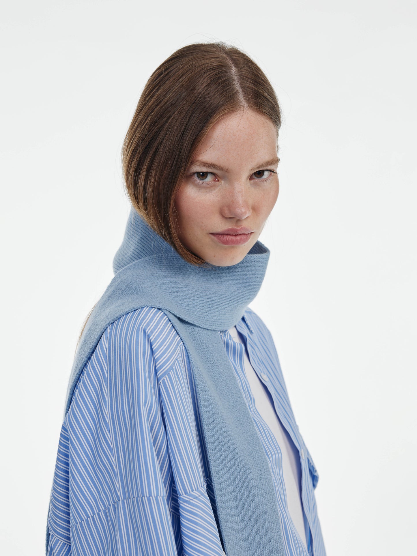 Mini Soft Wool Scarf - Soft Blue