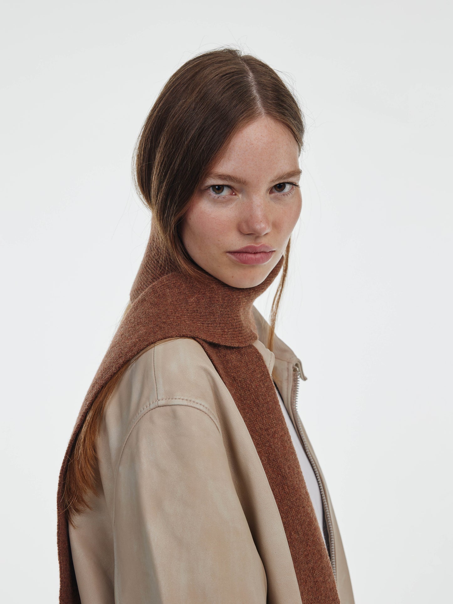 Mini Soft Wool Scarf - Hazelnut