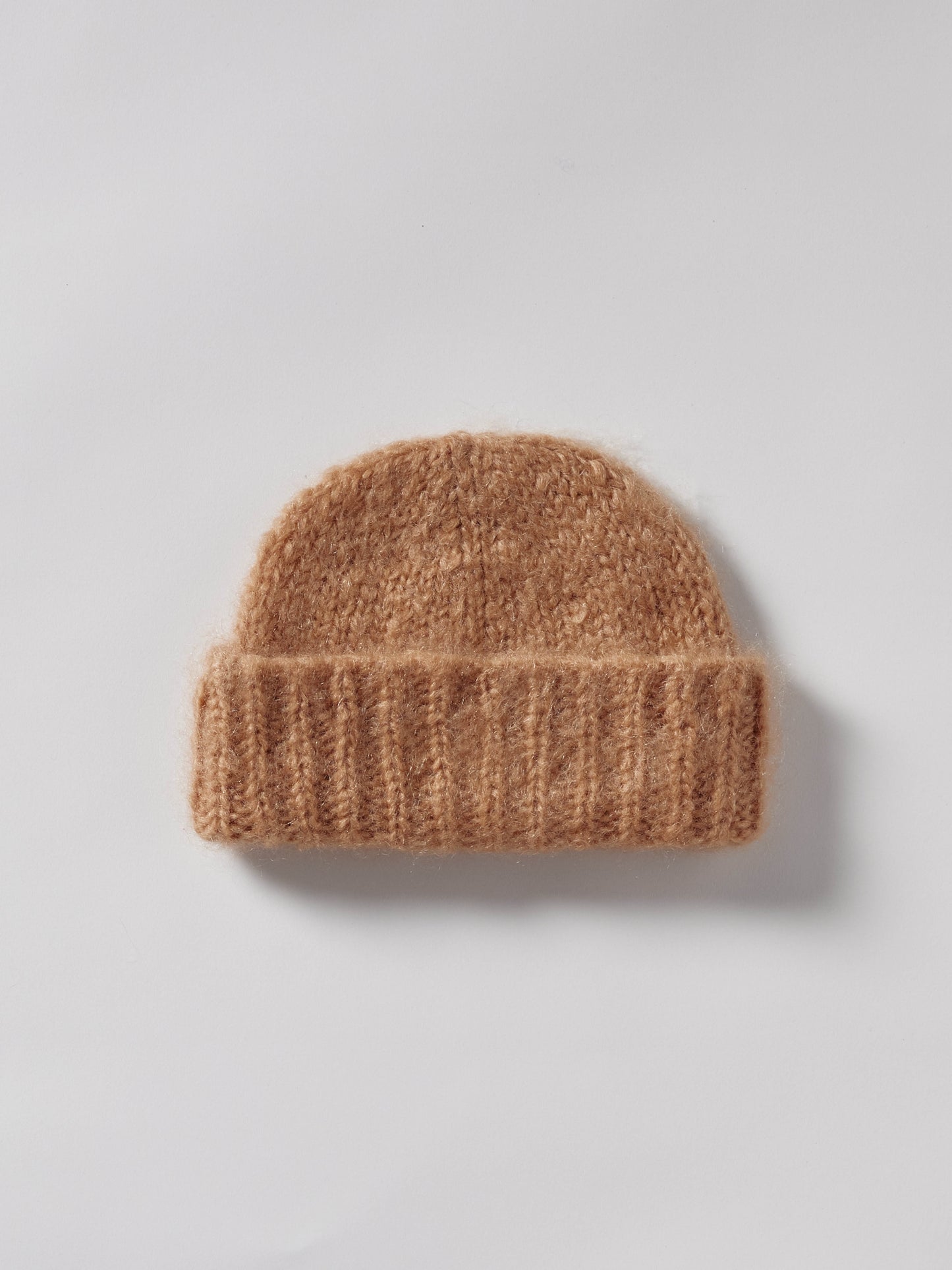 Brushed Mohair-Wool Beanie Hat - Sand