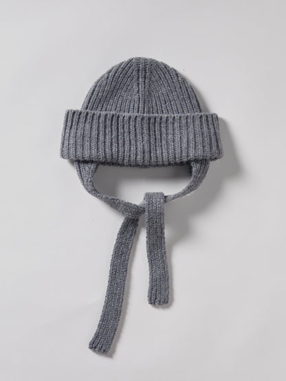 Wool Ear Flap Hat - Grey Melange