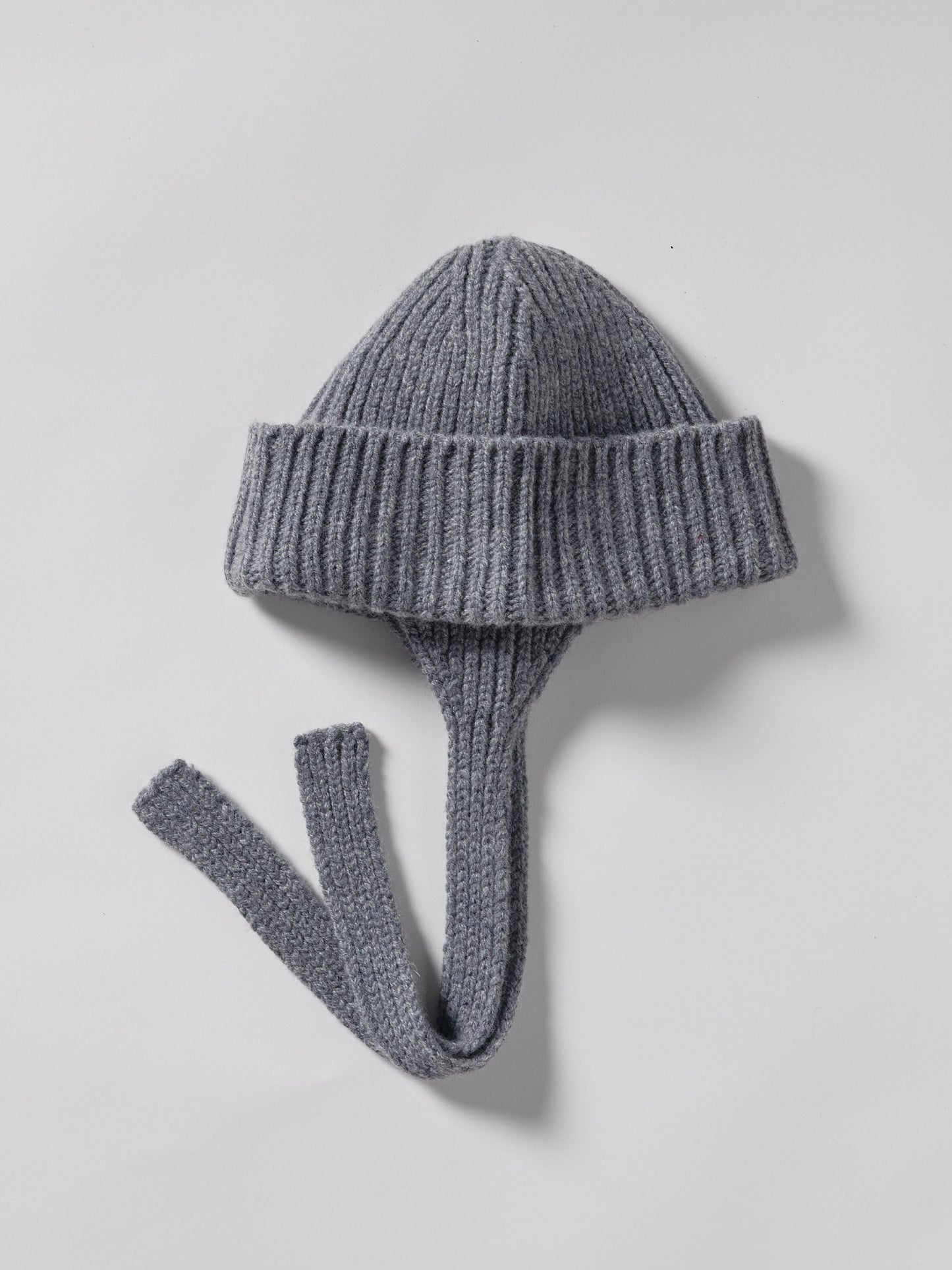 Wool Ear Flap Hat - Grey Melange