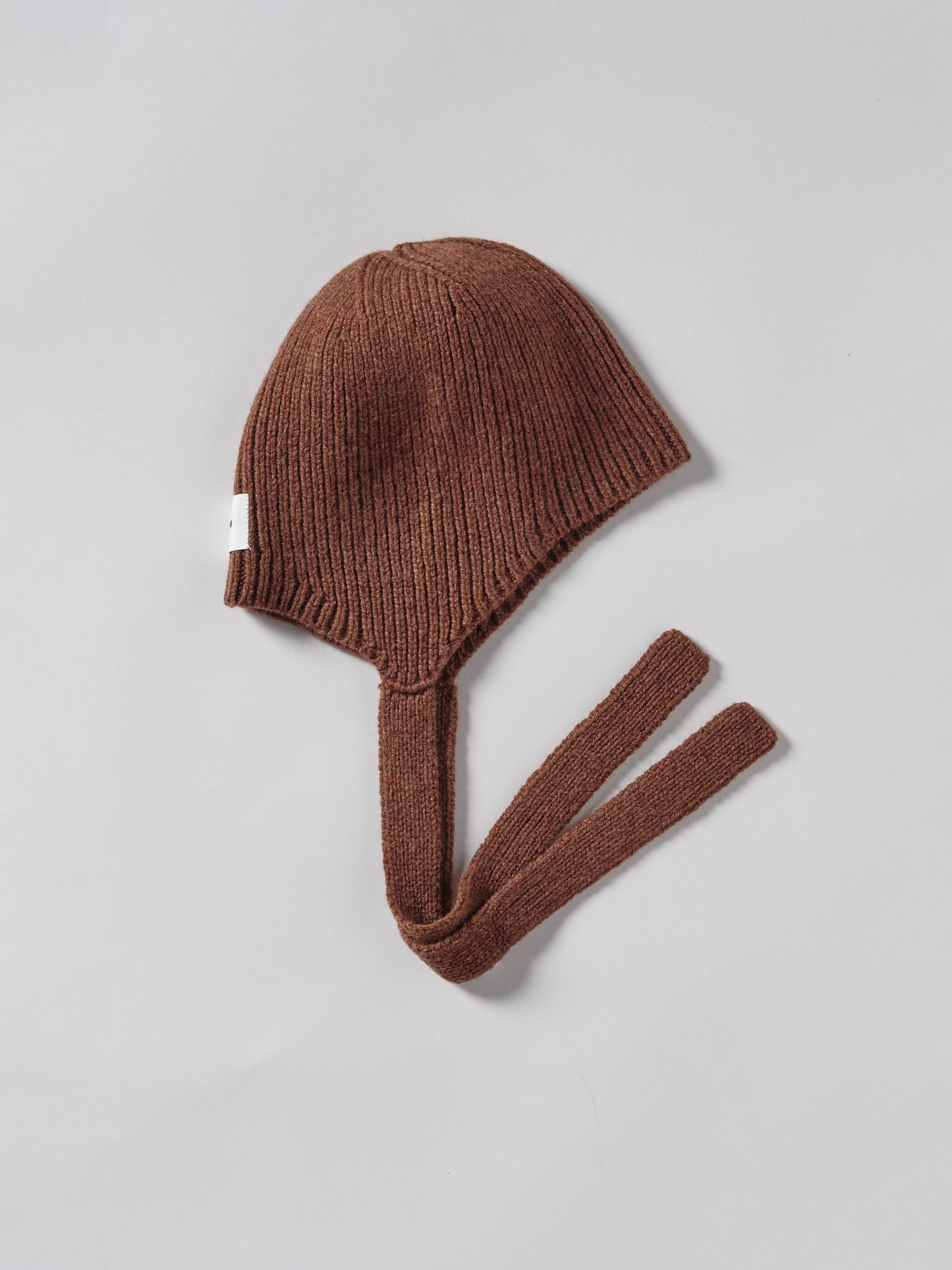 Soft Wool Tied Bonnet Hat - Hazelnut