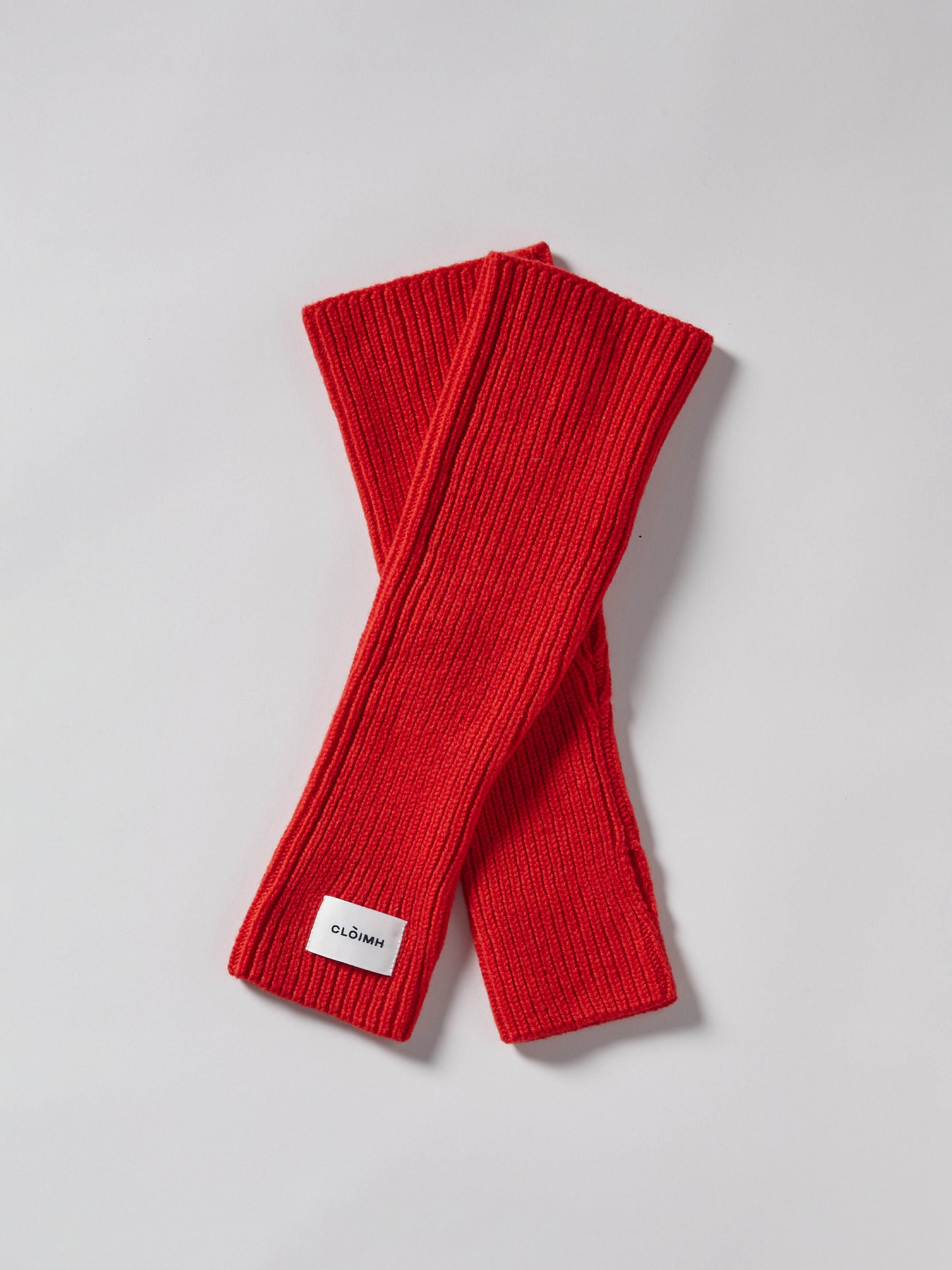 Soft Wool Fingerless Gloves - Red