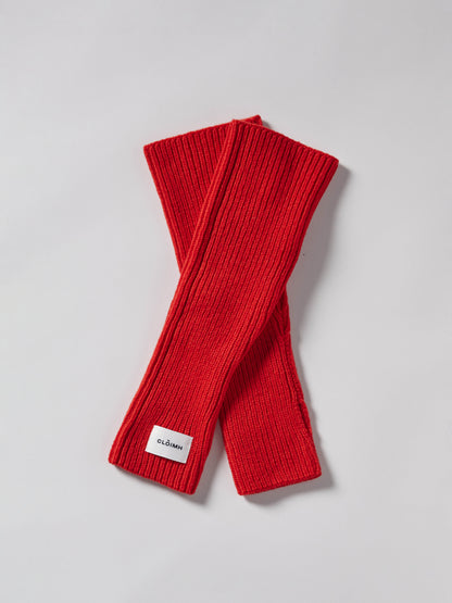 Soft Wool Fingerless Gloves - Red