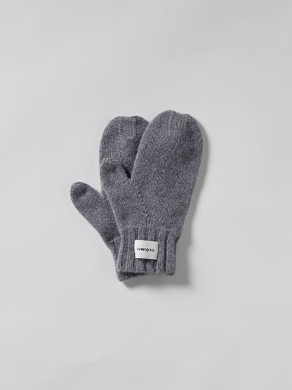 Oversized Wool Mittens - Grey Melange