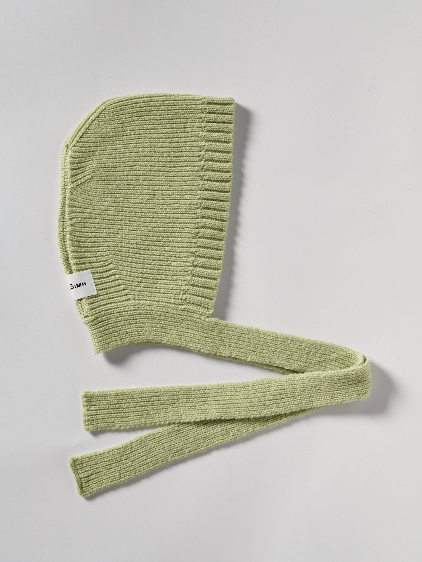 Wool Tied Hood - Light Green