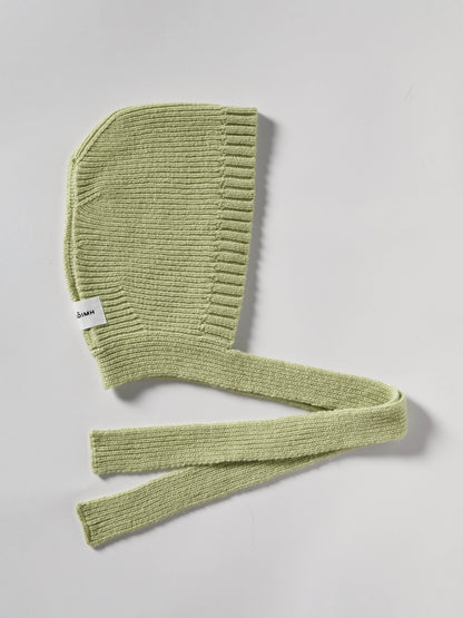 Wool Tied Hood - Light Green