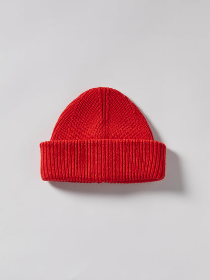 Chunky Soft Wool Beanie Hat - Red