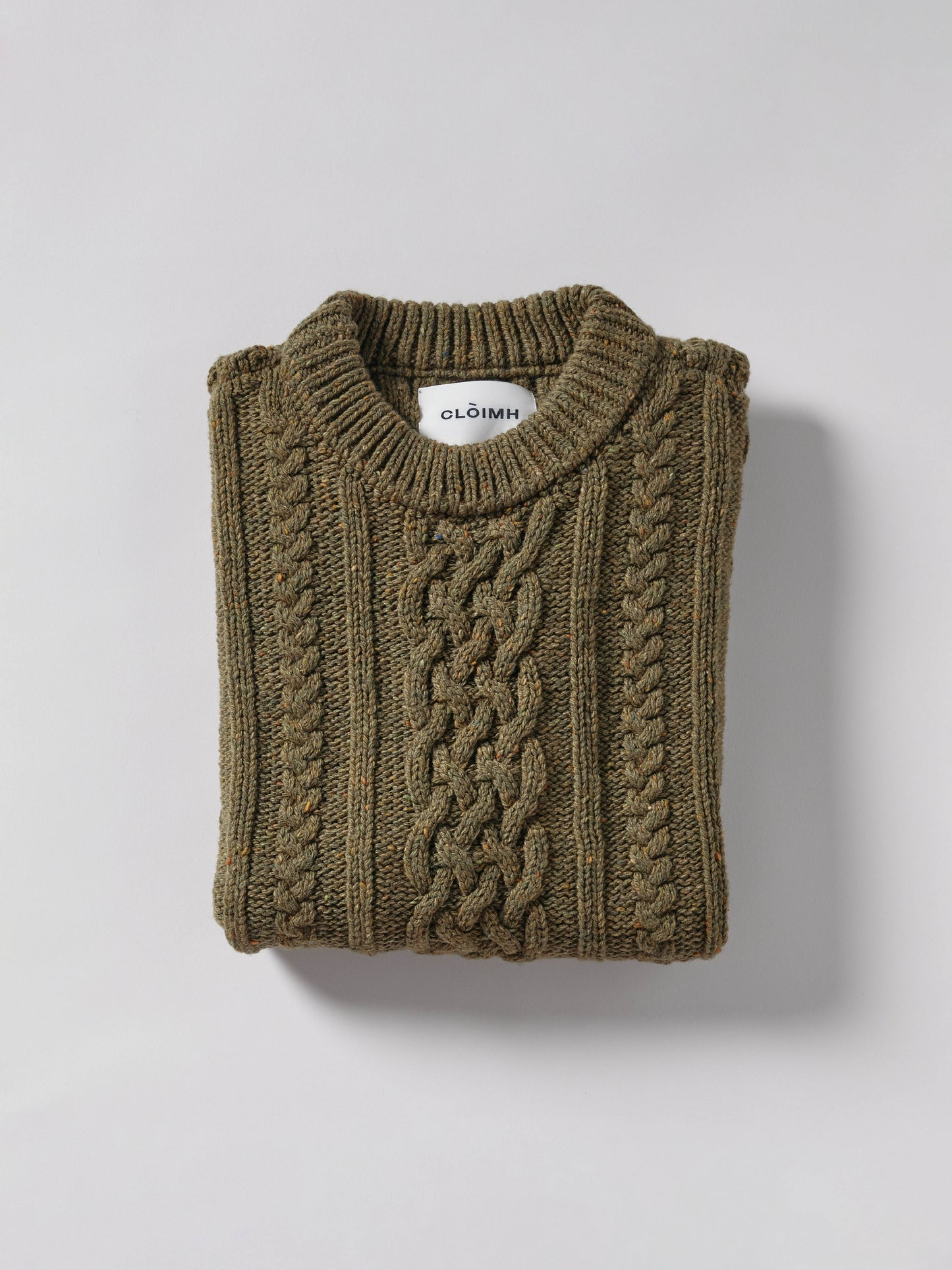 Aran Knit Wool Vest - Olive
