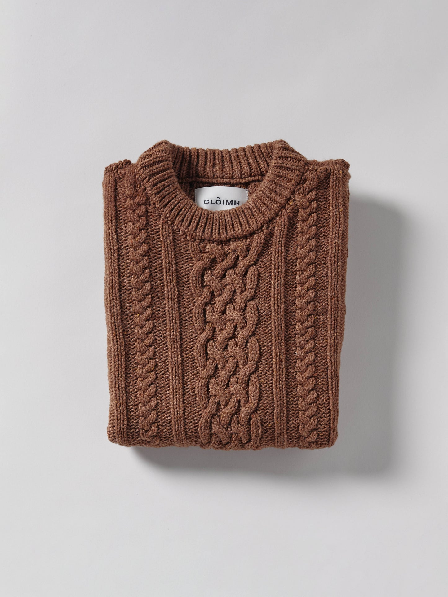 Aran Knit Wool Vest - Brown