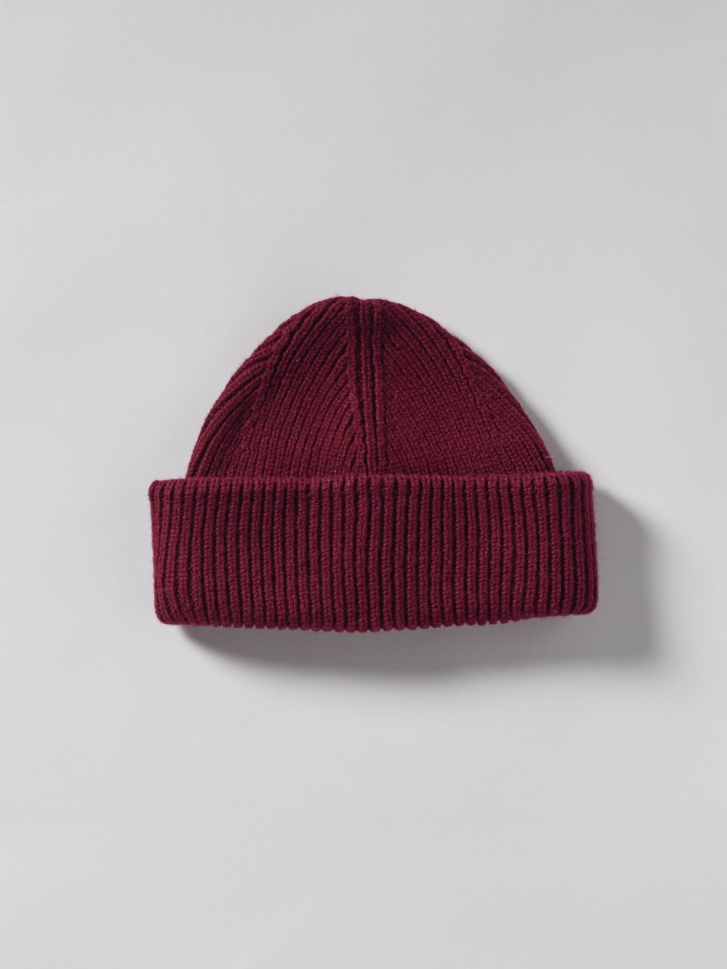 Chunky Soft Wool Beanie Hat - Burgundy